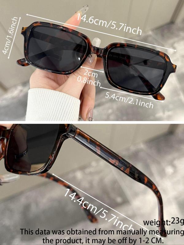 Unisex Tinted Lenses Sunglasses, Trendy Casual Square Frame Sunglasses for Everyday Use, Fashion Accessories for Outdoor Activities for Fall 2024, 80s Fashion